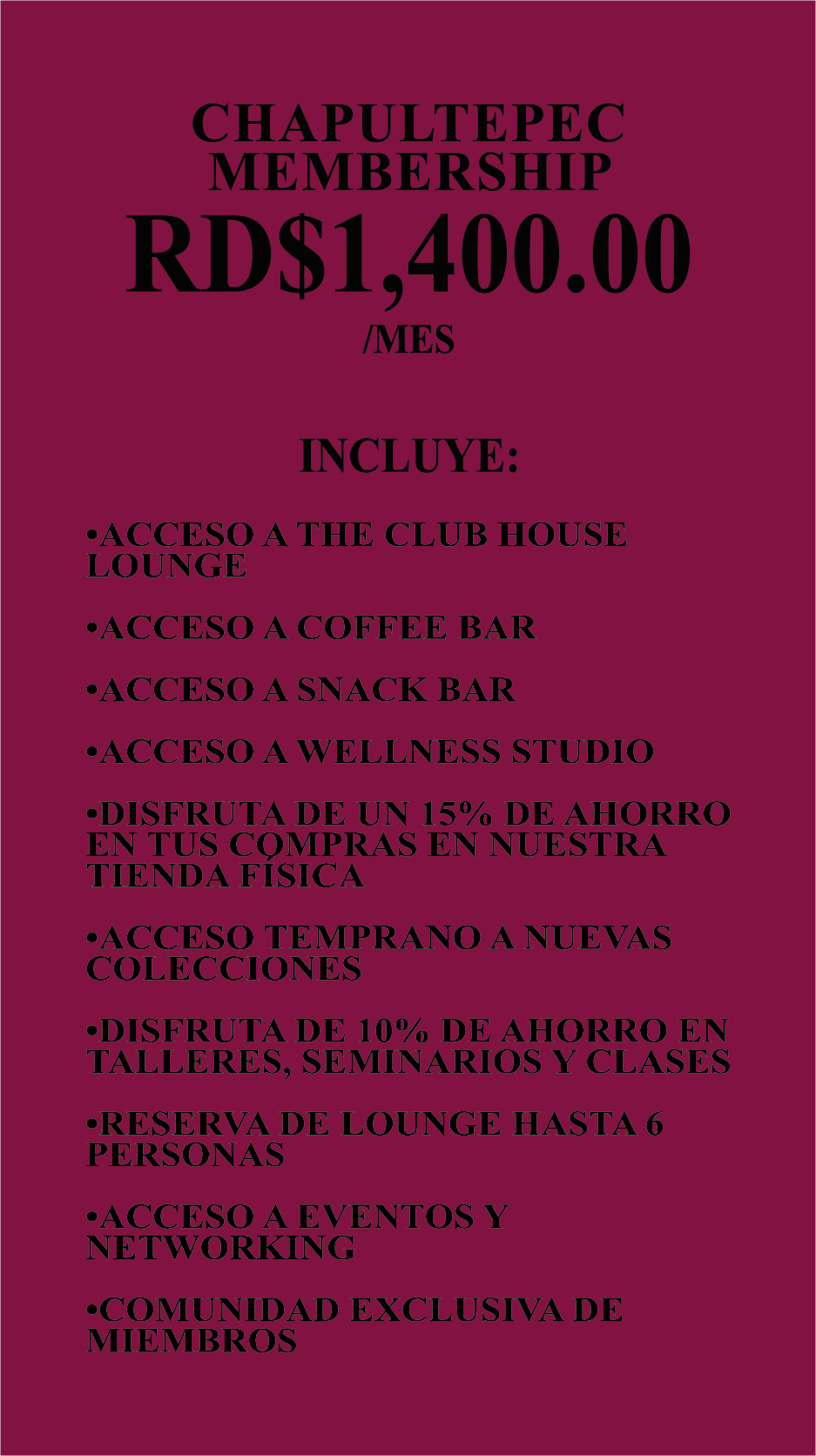 Chapultepec membership / Membresía
